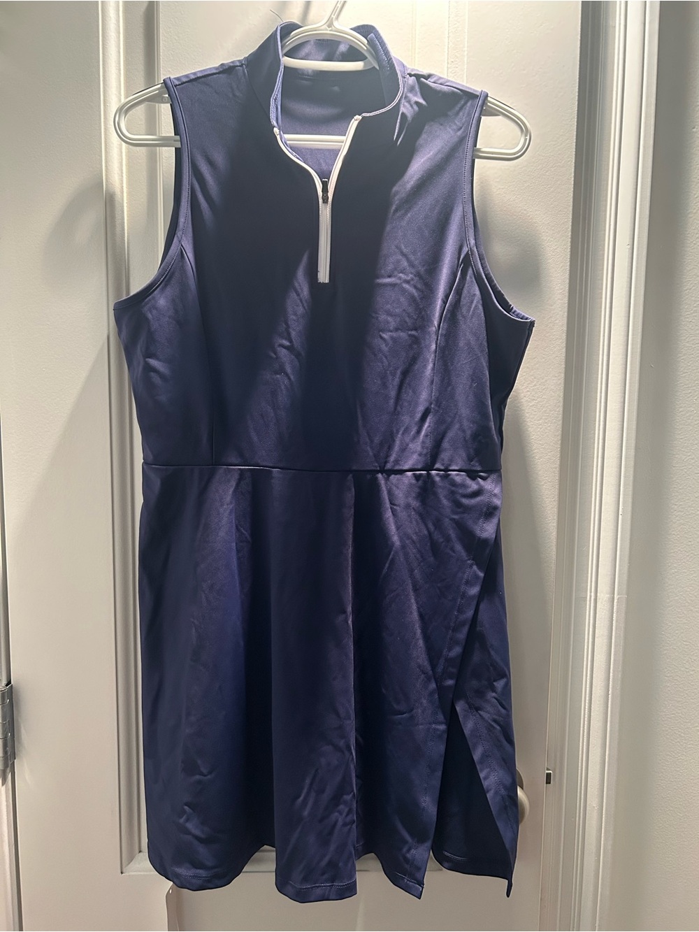 Women’s Navy Sleeveless Zip-Front Athletic Dress